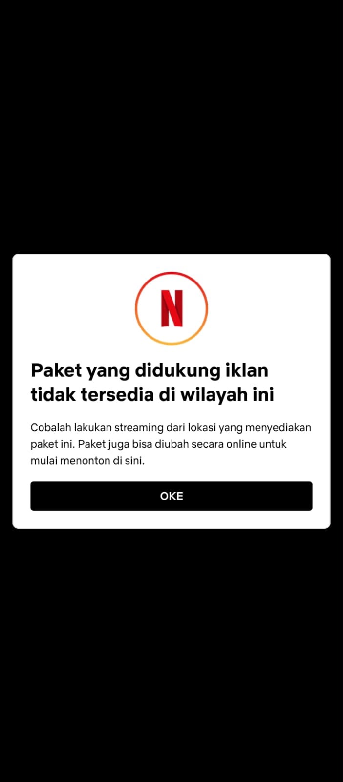 Contoh Region yang harus diajukan pergantian akun.